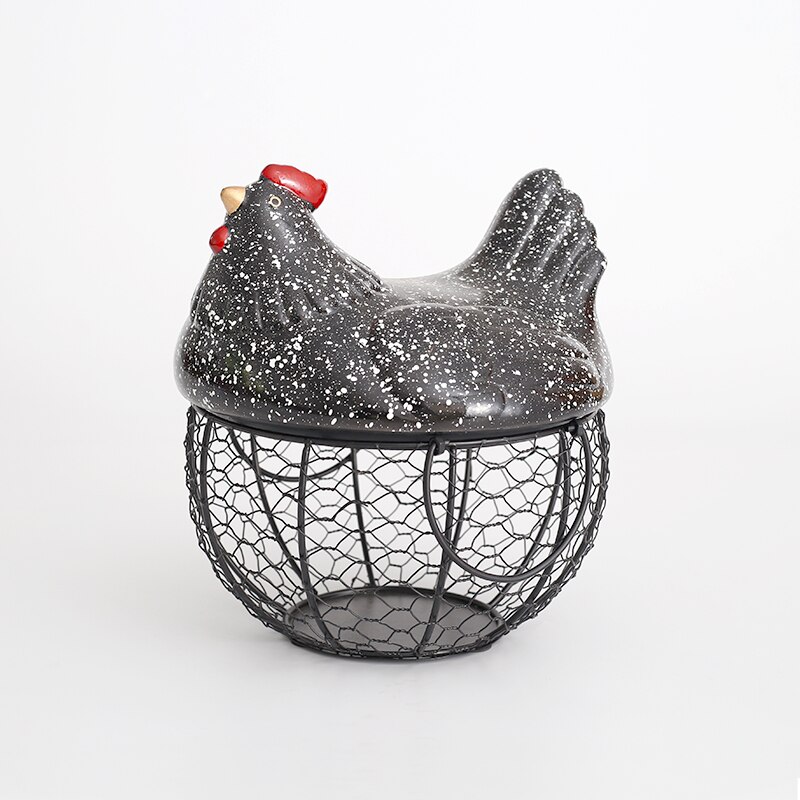 Ei Fruit Keramische Opslag Mand Met Deksel Grote Capaciteit Mesh Metalen Houder Keuken Benodigdheden Kip Ornament Organizer Container NIEUW