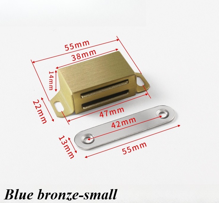 1 stk. magnetlås til køkkenskabslåger i rustfrit stål til tv-bord, skab og andre møbler, skuffedør: Gennemsigtig