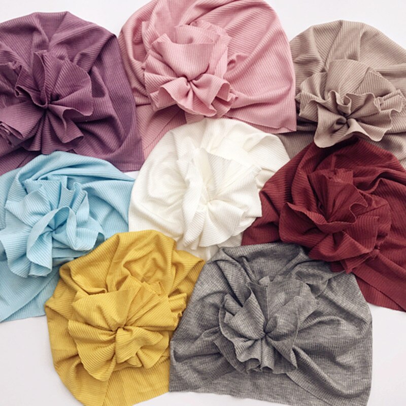 Turbante superelástico para bebé, sombrero fino para niña recién nacida, gorros con lazo de flores para niño pequeño, gorros para bebé , novedad para verano
