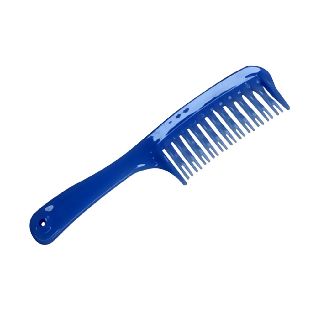 Double Row Tooth Detangler Hair Comb Shampoo Comb With Handle for Long Curly Wet Hair For Pet Women Hair Comb: Blue