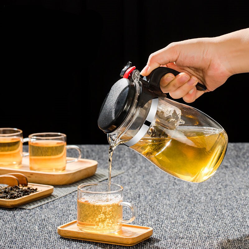 Vidro resistente ao calor chá infusor bule de chá chinês kung fu conjunto chá puer chaleira fabricante de vidro café conveniente escritório chá conjuntos