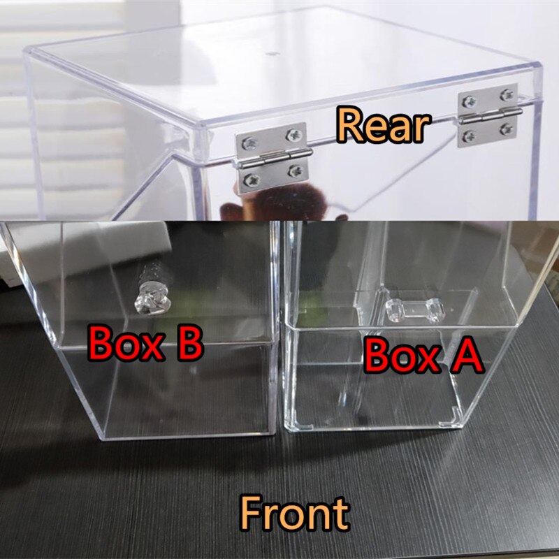 Duży pojemnik na pędzle robić makijażu pojemnik z pokrywką przezroczysty pędzel kosmetyczny Organizer z 500g koraliki biurko pyłoszczelne pudełko