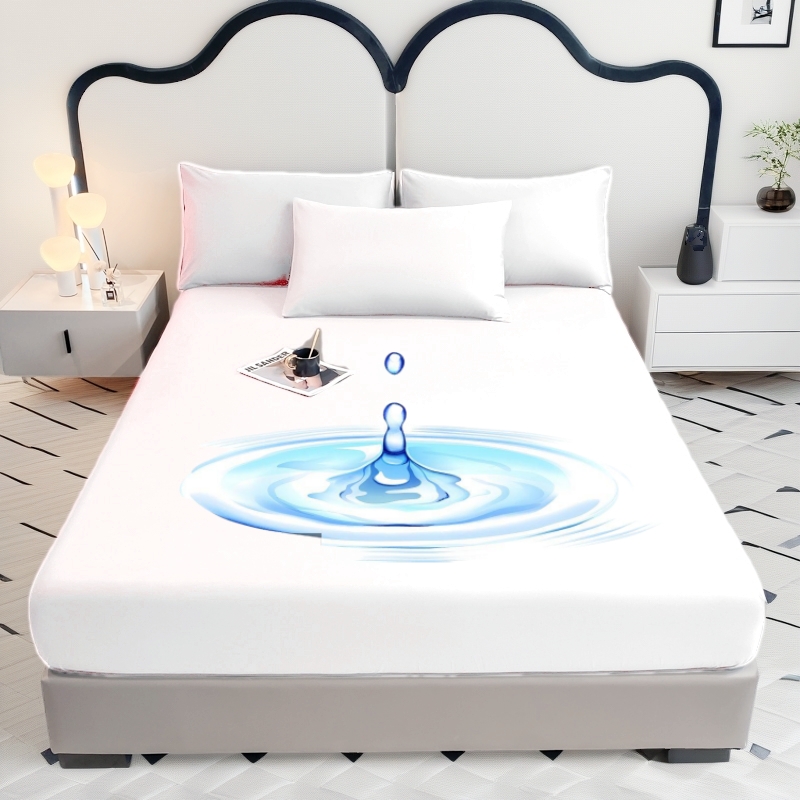Sábana bajera impermeable de fibra ultrafina de Color sólido, funda de colchón, agradable para la piel y transpirable, tamaño Queen, 1 Uds.: 120 x 190 cm / BLANCO