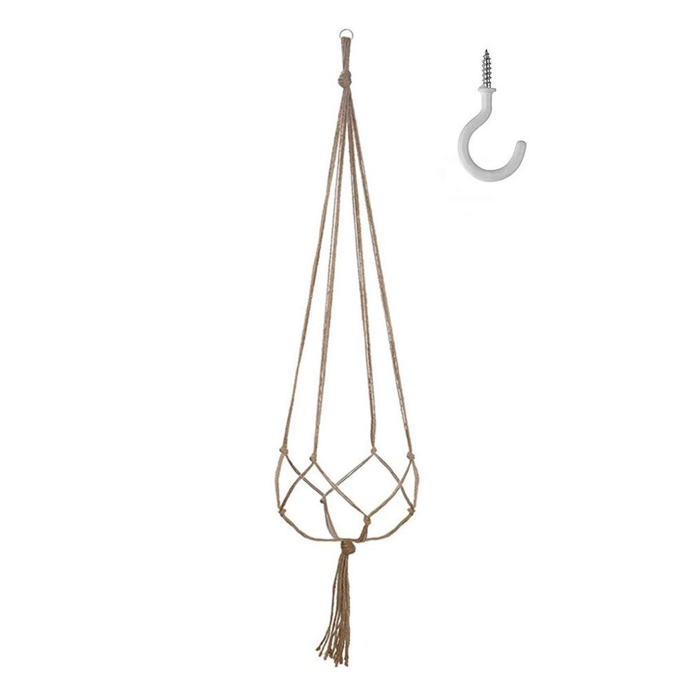 Cuerda para tetera colgante de cáñamo, macramé para planta, maceta para flores, soporte para colgar, colgador de cesta, decoración Vertical para jardín, balcón Q40: 1PC