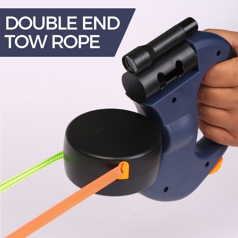 Dual Headed Pet Leashes with Flashlight Garbage Bag Box Automatic Retractable Dogs Traction Rope Double Dog Walking Leash Chain