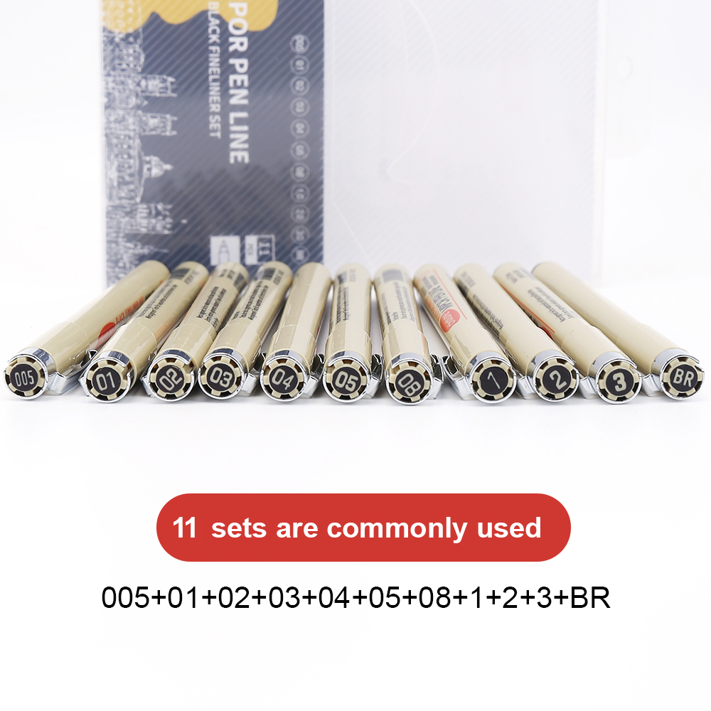 Pigment Liner Pigma Pen Manga Markers Needle Pen Hook Line Pen Sketch Sakura Pens Stationery Set Art Supplies School Supplies: Light Grey