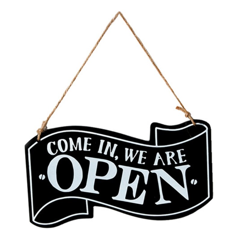 066E Vintage Wooden Double Sided Open Closed Sign Rustic Business Hanging Plaque with Rope for store Shop Cafe Bar Door