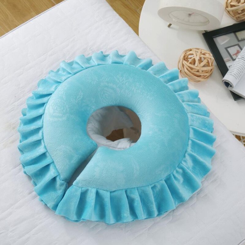 Bloemvorm Kussen Spa Pad Gezicht Rust Body Massage Cradle Kussen Zachte Schoonheidssalon Bolsters Pad Schoonheidsverzorging: Sky Blue