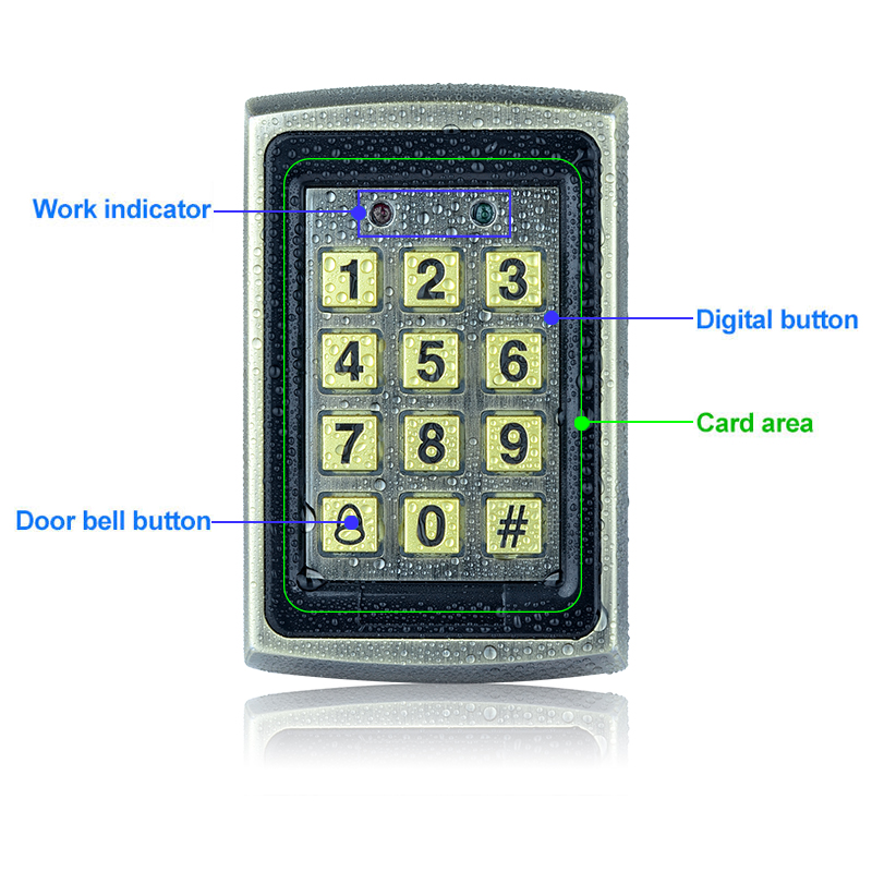 Waterproof IP68 Metal Rfid Access Control Keypad Support ID Card Reader Electric Digital Password Door Lock