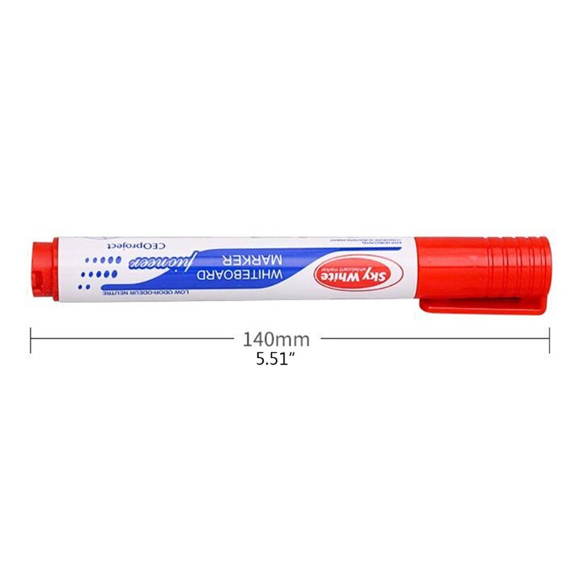 12 Stks/set Uitwisbare Whiteboard Marker Pen Dikke Hoofd Fijne Tip Navulbare Niet Giftig Vloeibare Inkt Gekleurde Schrijven Pennen Voor School off
