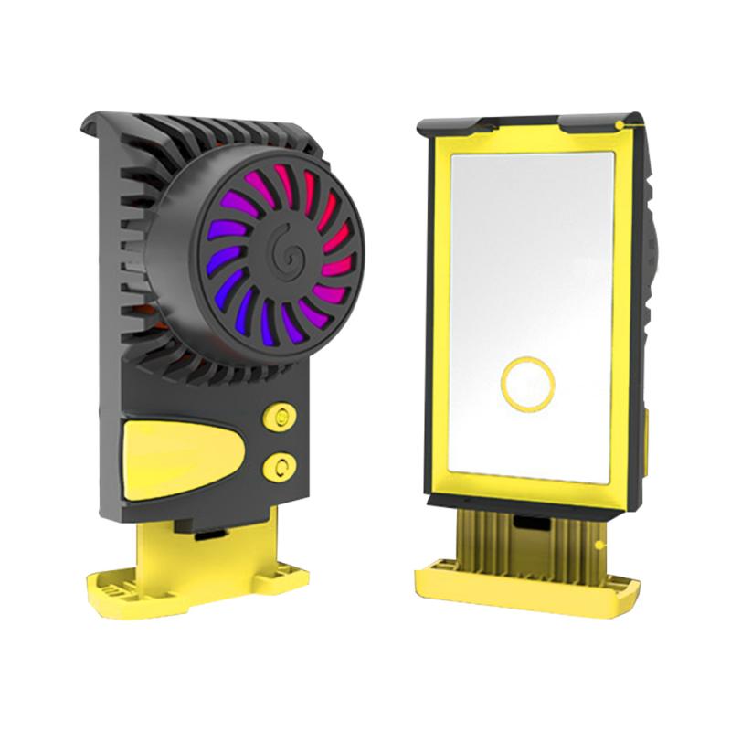 USB Three Level Smart Temperature Control Phone Radiator Cold ABS Phone Fan Cooler Controller Wind Handle Cooler: 03 yellow