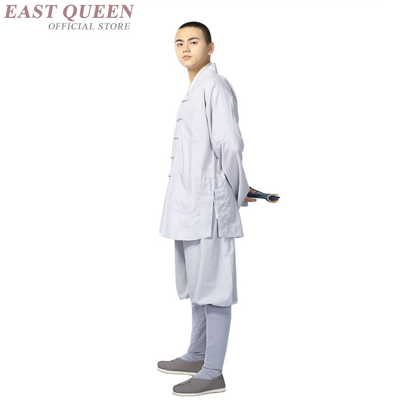 Boeddhistische monnik gewaden kleding kostuum shaolin monnik kleding boeddhistische monnik kleding uniform meditatie kleding KK2221 Y: 2 / S