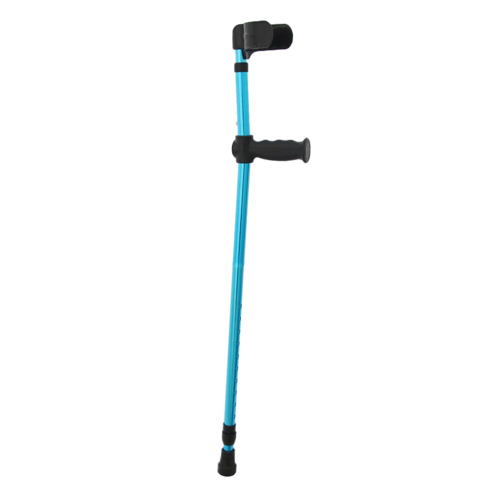 Anti Slip Aluminum Alloy Folding Walking Forearm Crutches Stick with Handle Grip For Adults Youth Blue