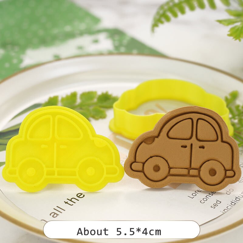 Cookie Cutter Biscuit Mold Cake Decoration Happy Birthday Baby Shower Cake Cookie Press Stamp Embosser Fondant Craft Cutter: 1(Random Color)