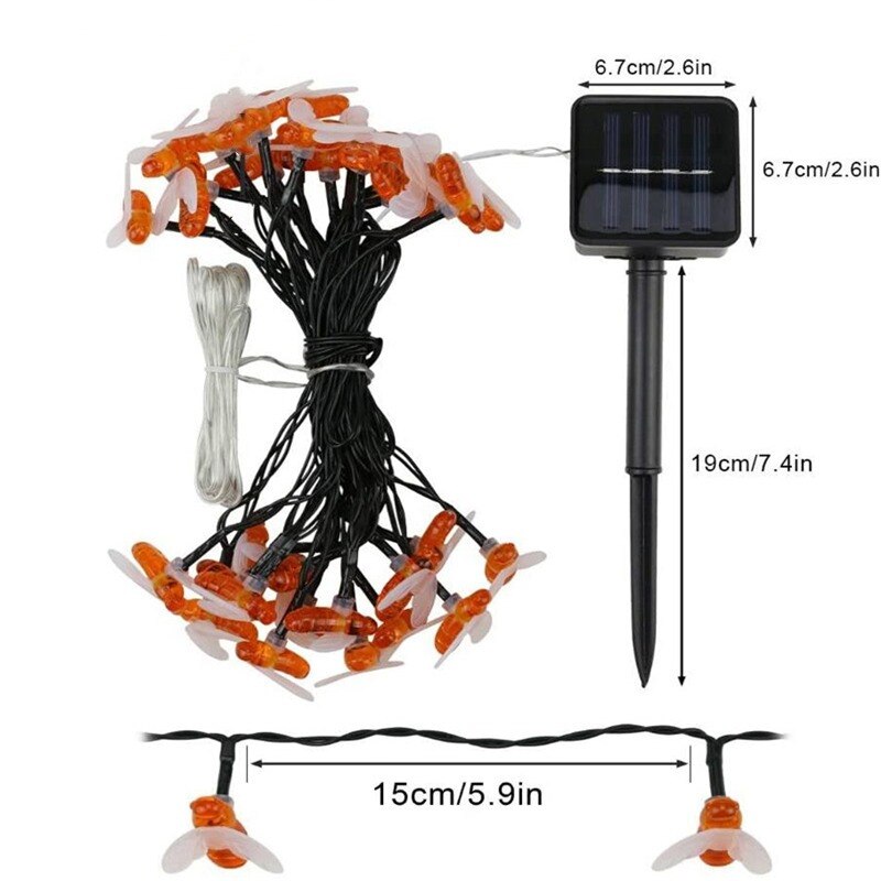 Solar Light 30/50 LED Honey Bees Solar Outdoor Light String Garden Fence Lawn Path Decoration Waterproof Xmas Solar Lamp
