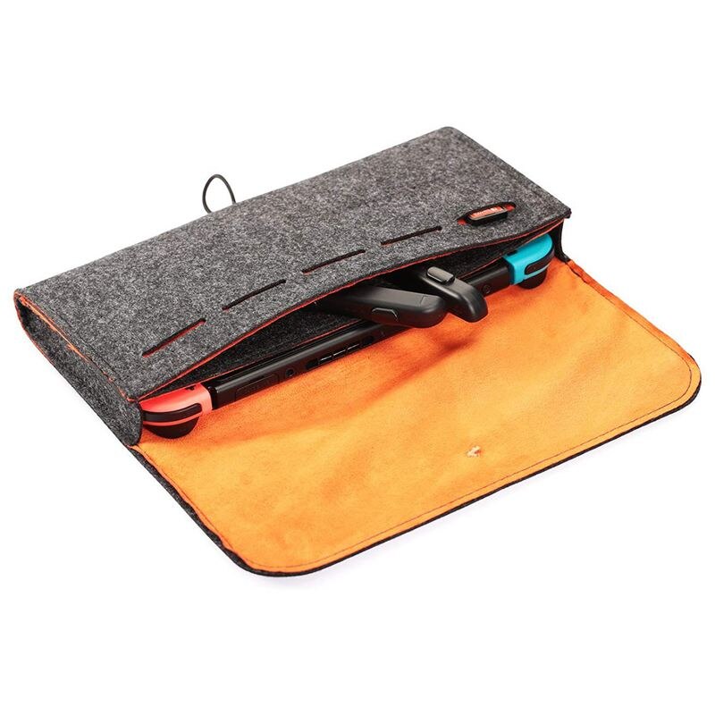 Para nintendo switch com 5 cartões de jogo grande capacidade dividir em camadas caso lã feltro capa de viagem protetora à prova de choque