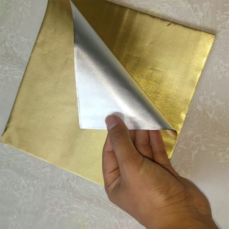 100 ark 20*20cm aluminiumsfolie indpakningspapir bryllup chokolade papir slik indpakningspapirark