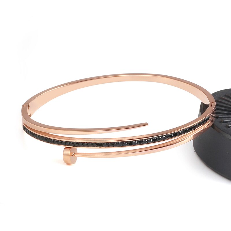 316 rustfritt stål rosa gull spiker armbånd kjærlighet armbånd nikkel gratis smykker for kvinner