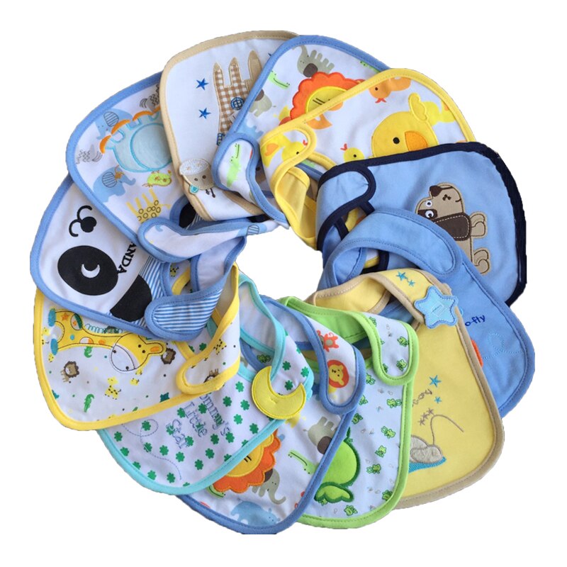 Bavoirs en coton imperméables pour bébés, 30 pièces/lot, ventes mixtes, pour garçons ou filles, trk0010
