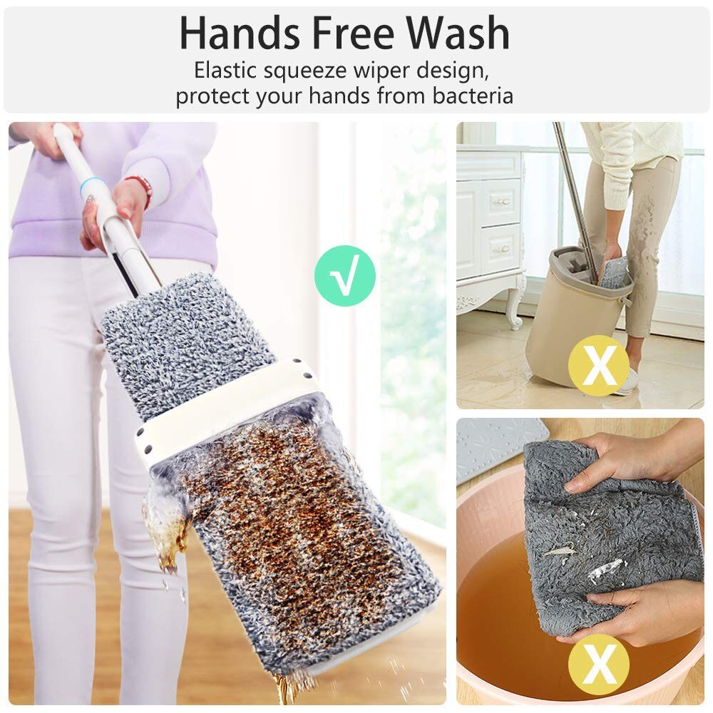 BOOMJOY Spray Mop with 2PCS Reusable Microfiber Mop Pads 360 Degree Handle Mop for Home Laminate Wood Tiles Floor Cleaning