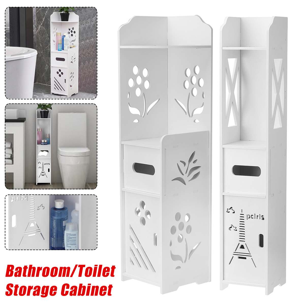 Small side cabinet/Corner cabinet Bathroom Cabinet Storage Shelf Rack Toilet Home Furniture Cabinet Board Cupboard Shelf