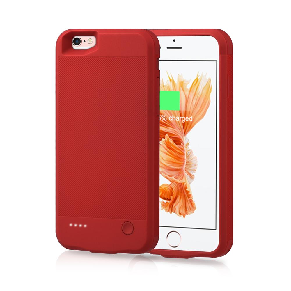 Voor Iphone 6 6 S Power Bank Opladen Gevallen 2800 Mah Batterij Oplader Case Cover Voor Iphone 6 6 S ultra Slim Externe Back Pack: Red