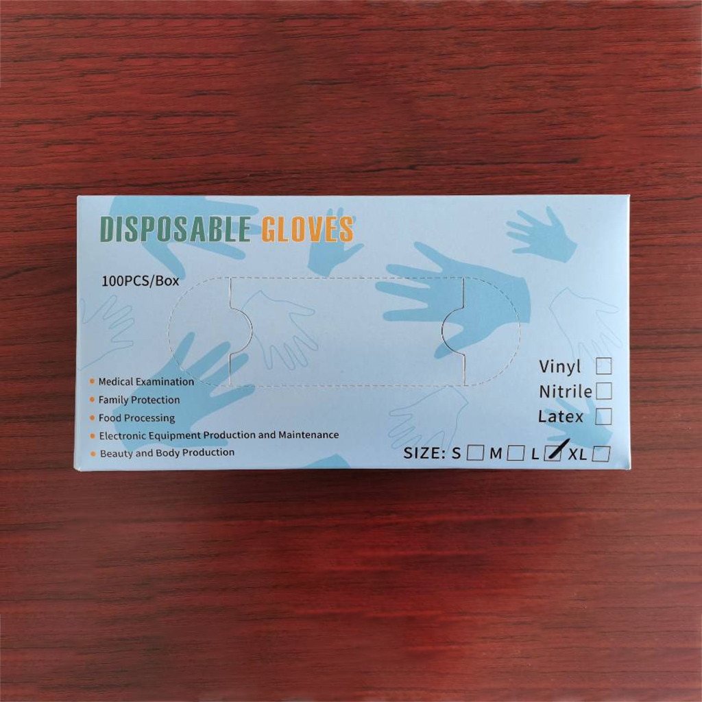 Guantes desechables de látex para el trabajo de cocina, guantes de goma para jardín, universales, para mano izquierda y derecha, azul, 100 Uds.