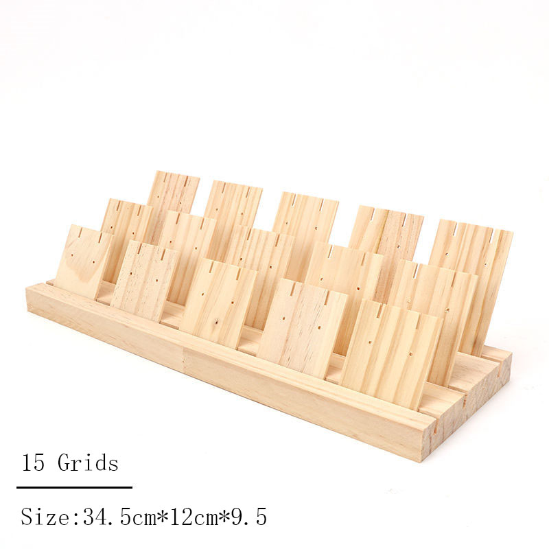 Hout Oorbellen Sieraden Hanger Organizer Houder Sieraden Rack Hanger Opslag Display Stand Gaten Houten Basis Voor Home Shop Decor: YELLOW