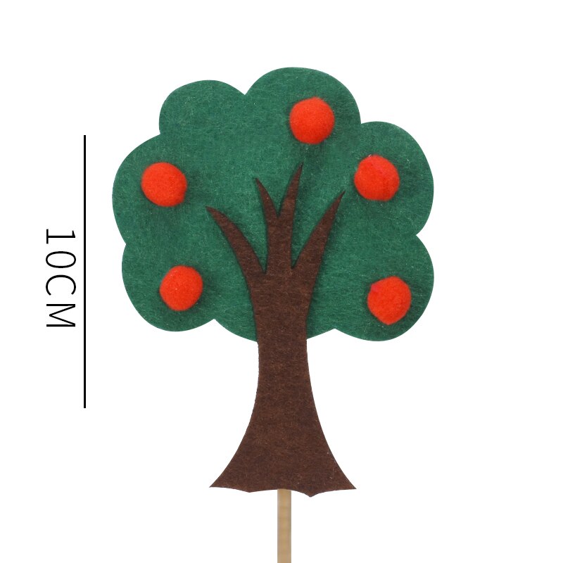 Cakelove Wood Swing animals Decoration Leaf String Felt Tree Bee Cake Topper for Kid Birthday Party Supplies Baking Lovely: tree style 4