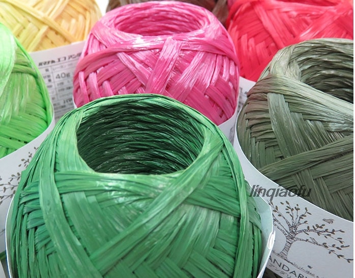 Japansk naturfiber raffia hatpose og papirtråd