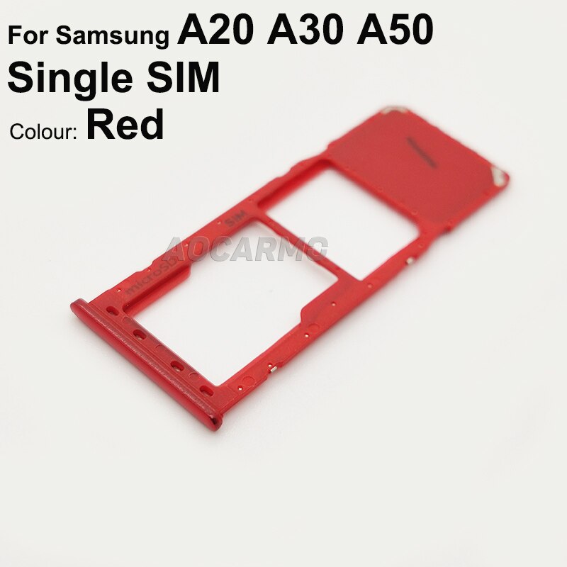 Aocarmo Sim Card For Samsung Galaxy A20 A30 A50 Single SIM Dual SIM Metal Plastic Nano SIM Tray MicroSD Slot Holder