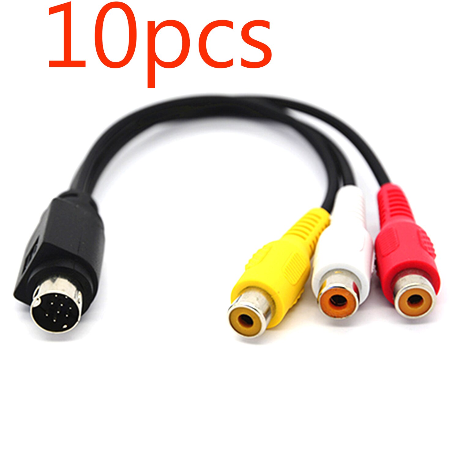 10 Pcs Mmi Av-kabel 9 Pin S-VIDEO Naar 3 Rca Component Voor Tv Adapter