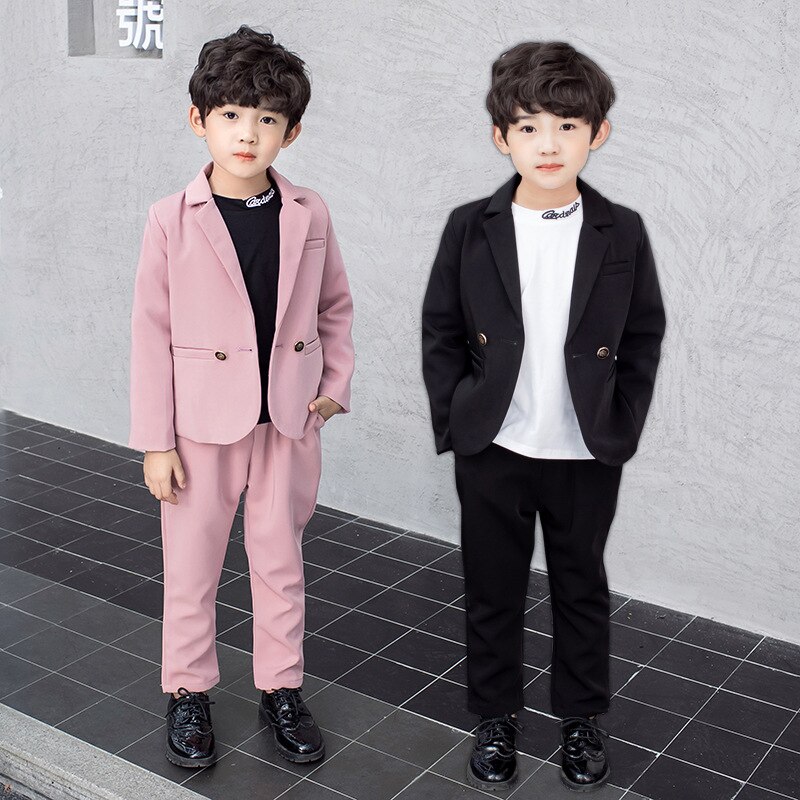 Jongens Casual Pak Set Herfst Kinderkleding Party Verjaardag Prestaties Jurk Kostuum Kinderen Blazer Broek 2 Stuks Kleding Sets