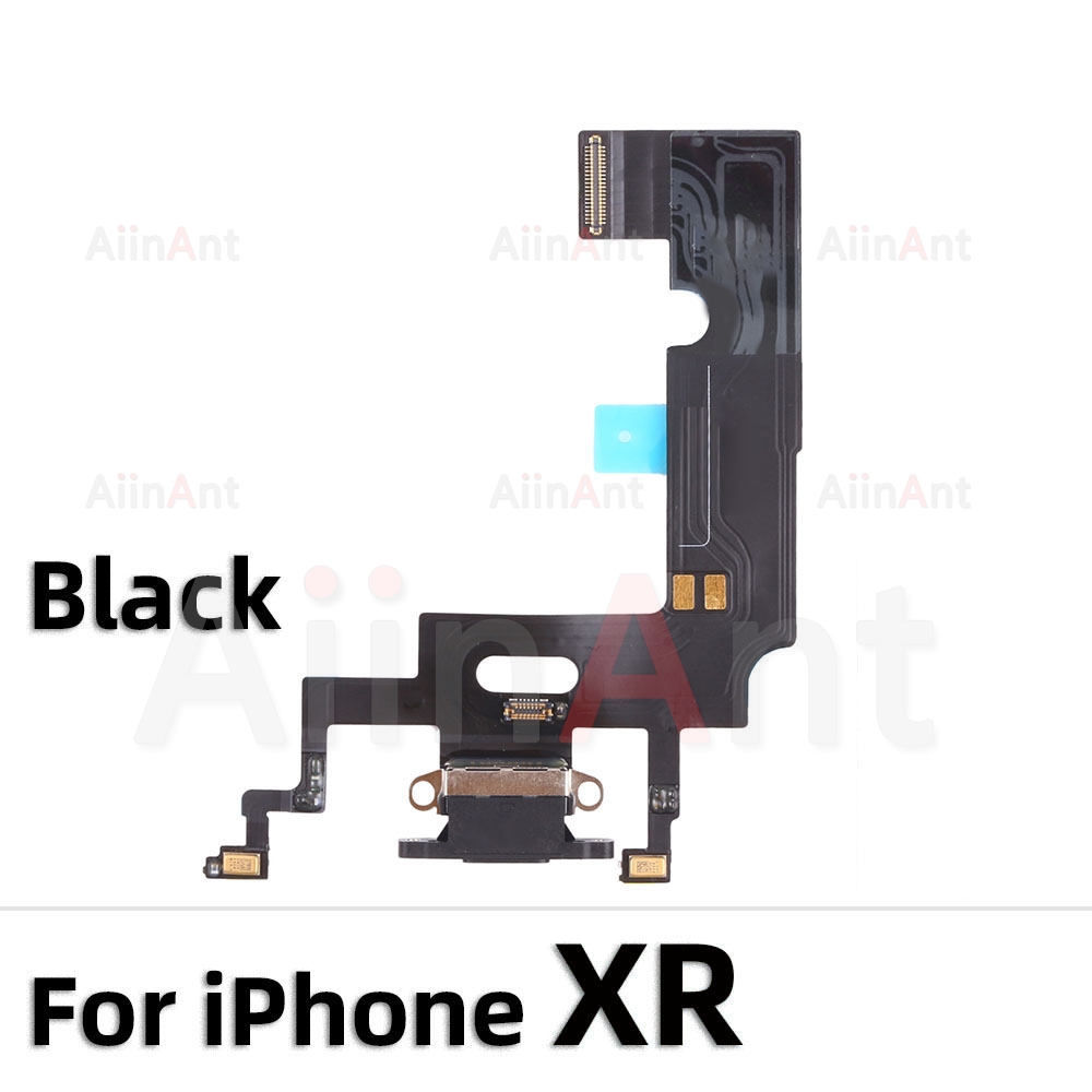 Bodem Usb Charger Port Flex Kabel Voor Iphone X Xs Max Xr 7 8 Plus 7G 8G Dock Opladen Connector Microfoon Flex: XR Black