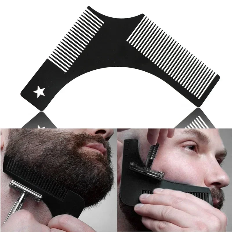 Beard Modeling Ruler Shaping Styling Template Comb Rotatable Men'S Beauty Tool For Hair Trimming Moustache Barber