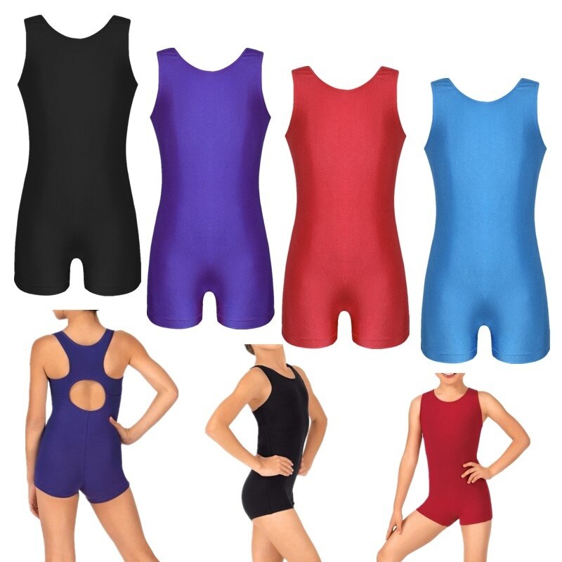 Børn piger gymnastik trikot ærmeløse ballet trikoter til piger sport jumpsuit unitard børn trænings dansetøj
