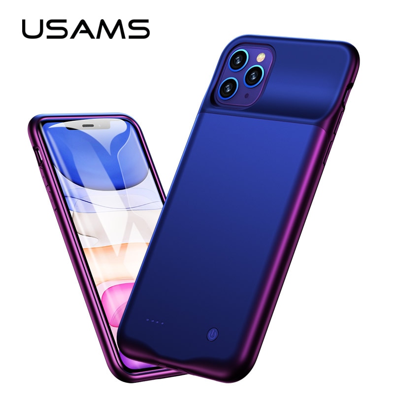 USAMS Power Bank Case for iPhone 11 pro max External portable battery Charge case for iPhone 11 Ultra-thin Data Backup chargers