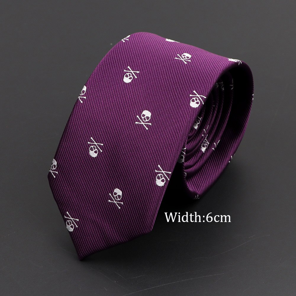 décontracté crâne cravates pour hommes classique mince 8cm Polyester cravates homme cravate pour hommes mariage marié cravate d'affaires: 13