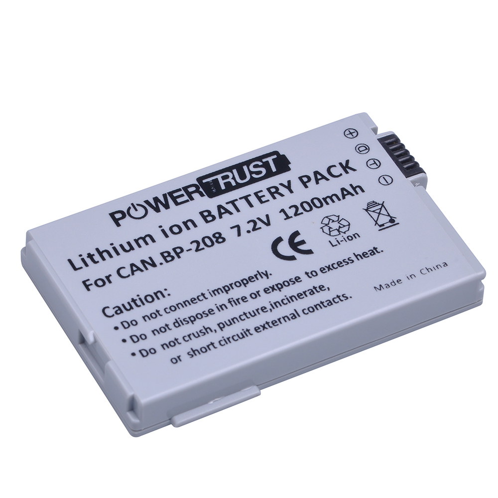 PowerTrust BP-208 BP208 Rechargeable Battery for Canon DC10 DC19 DC20 DC21 DC22 DC40 DC50 DC51 DC95 DC100 DC200 DC201 DC210: WHITE