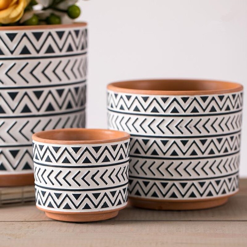 Cutelife Nordic Ins Keramische Bloempot Geometrie Ronde Vazen Voor Decoratie Groene Plant Bloempot Office Home Vazen Decoratieve