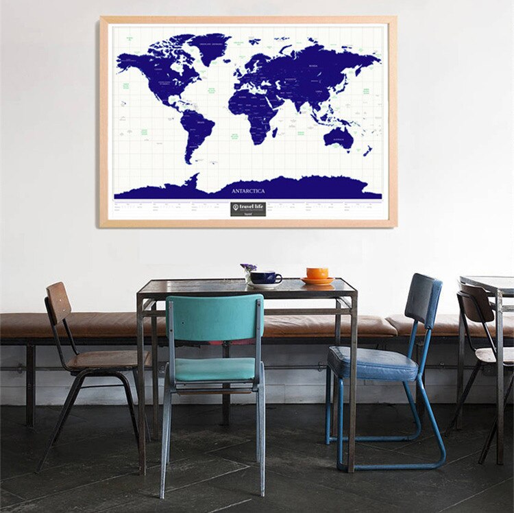 Lichtgevende Deluxe Scratch Kaart 1 Stuk wereldkaart kras travel scratch off maps Met Sterrenlicht