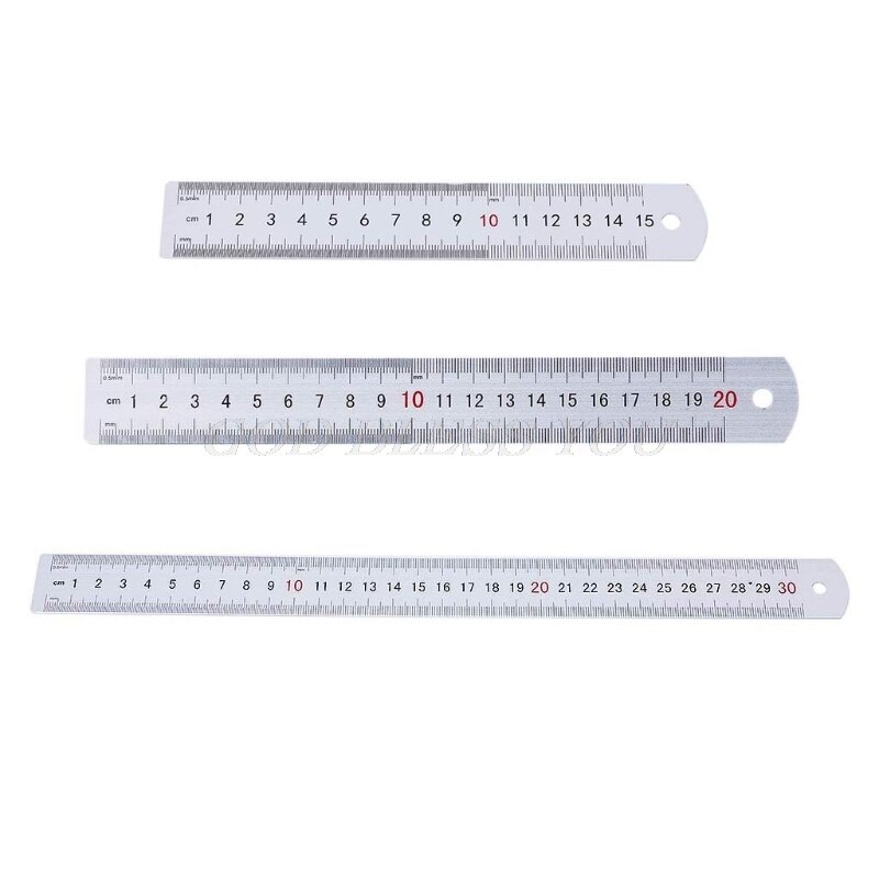 15/20/30Cm Straight Aluminium Ruler Meten Inch/Cm Naaien Craft Diy Thuis