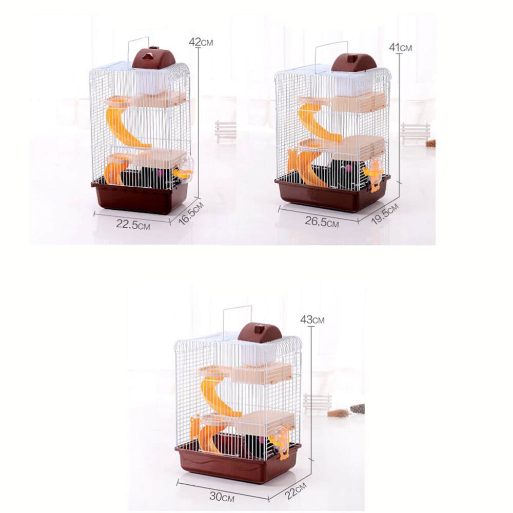 Luxury Three Layer Hamster Cage Pet House Portable Small Pets House Chinchilla Hamster House (Light Blue)