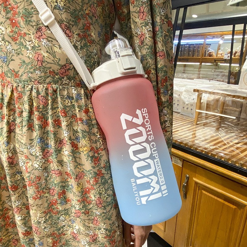 Borraccia sportiva mezzo gallone/68 una volta con cannuccia viaggi tutto&#39;aperto arrampicata bottiglie d&#39;acqua per biciclette tazze da palestra