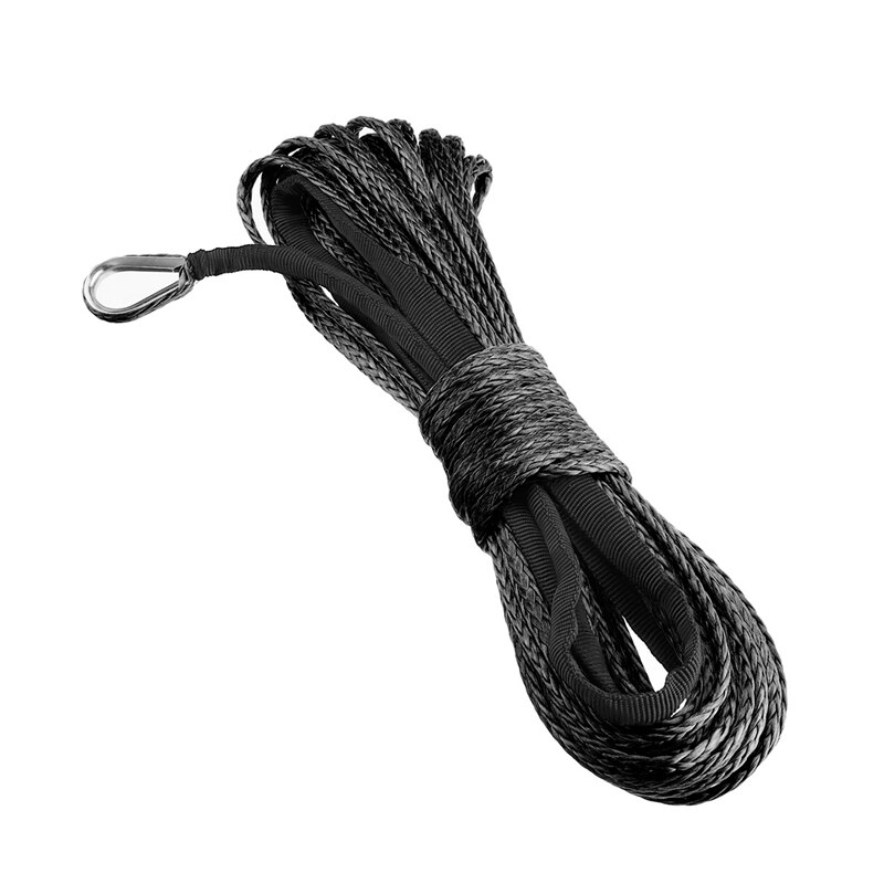 15m * 5mm Traktion Winde Seil Kabel Synthetische Faser 7000lbs Mit Mantel Auto Waschen Und Wartung Seil Für ATV UTV aus-Straße: Schwarz