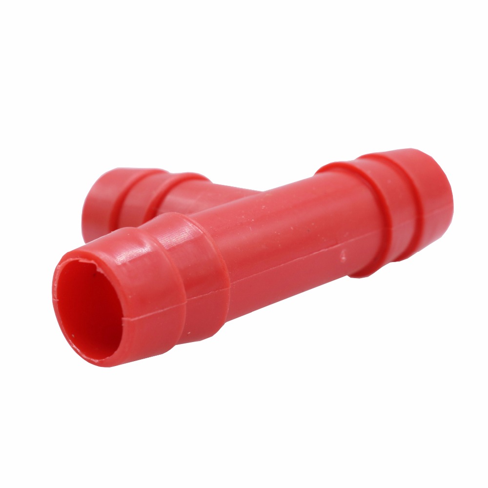 Farming Supplies Plastic Tee Diameter 1cm Bird Rabbit Drinking Waterer Pipe Red Tee Pipe Chicken Waterer Fitting Quail Feeders
