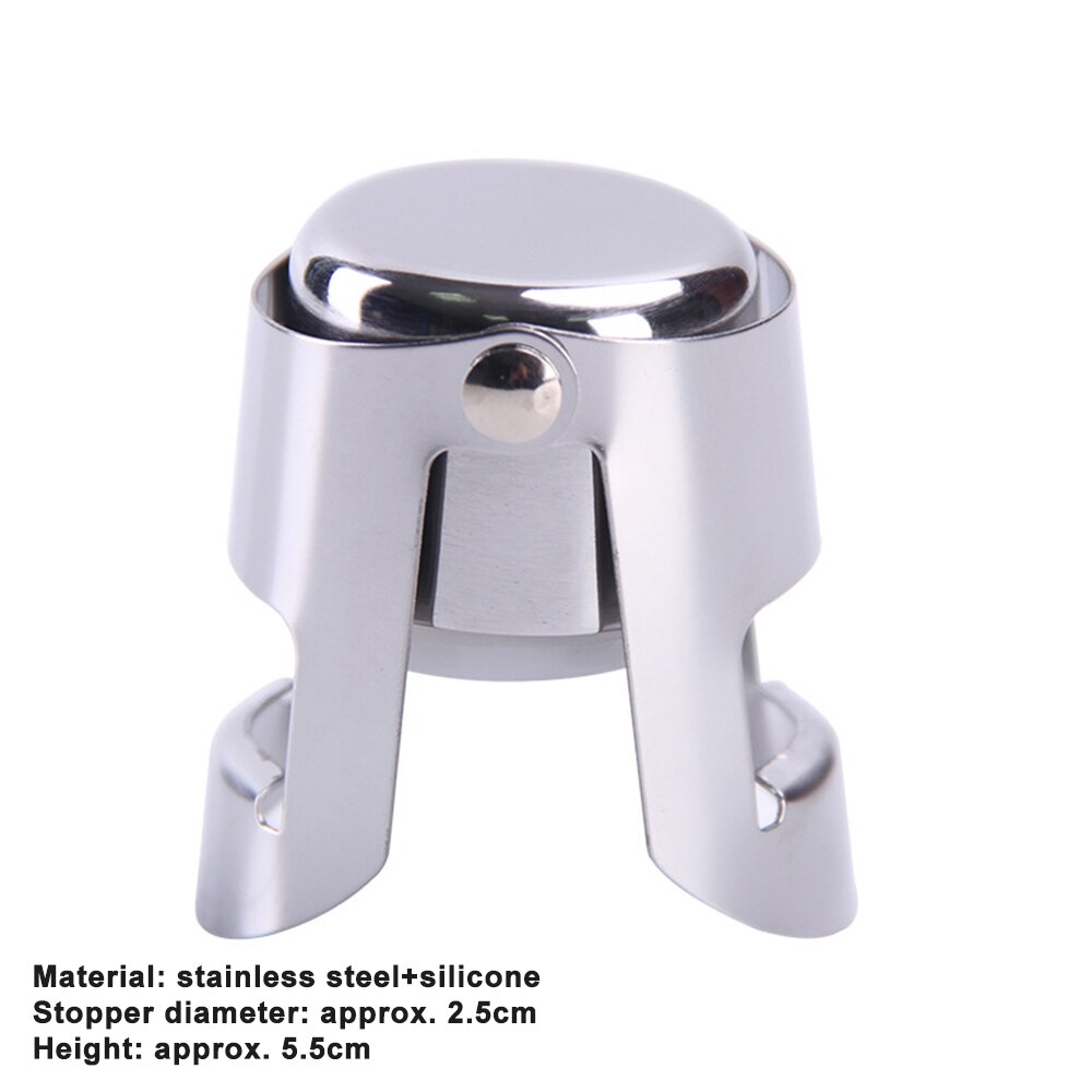 Champagne Stopper Stainless Steel Champagne Bottle Sealer Sparkling Wine Bottle Plug Sealer Leak-Proof Bubble