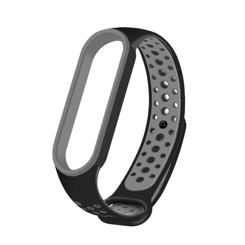 Vervangende zachte siliconen polsband met driekleurige horlogeband voor de xi-aomi mi band 5 slimme armband: D