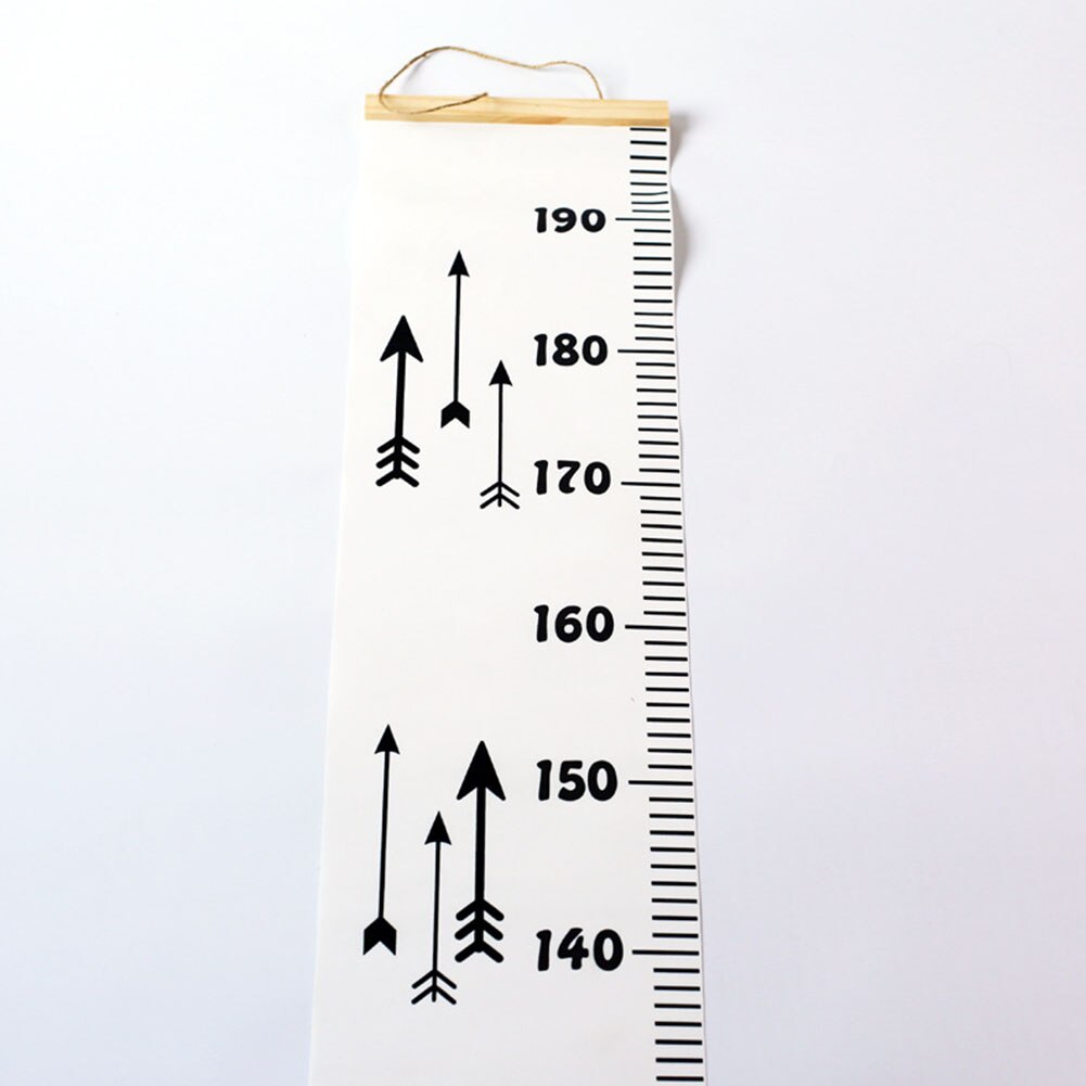 Rollable Ruler Photography Prop Kids Growth Chart Home Decoration Height Measure Hanging Wooden Simple: Arrow