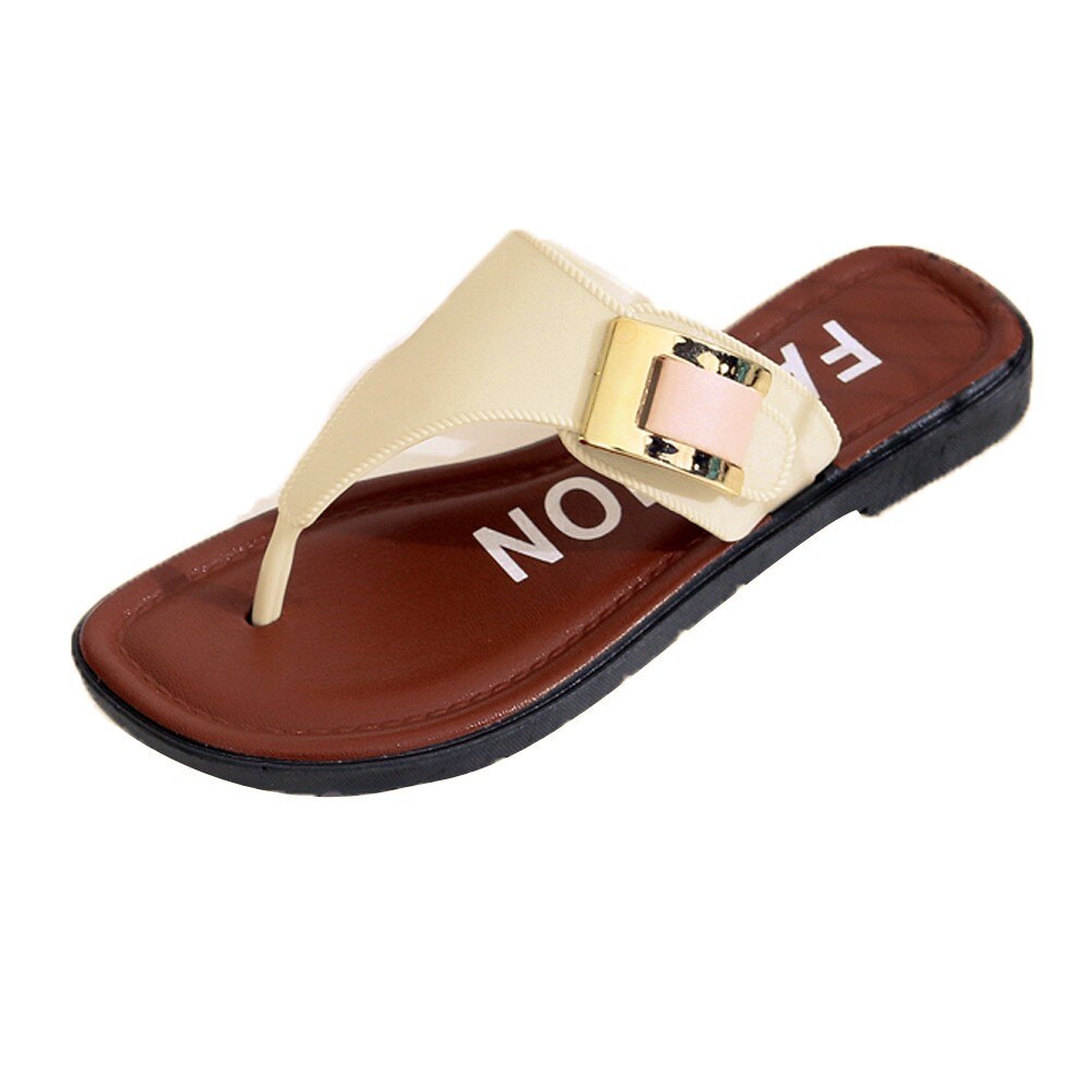 Zomer Vrouwen Schoenen Vrouwen Mode Platte Slides Romeinse Gesp Casual Slip Op Sandalen Vrouw Strand Schoenen Grote Maat slipper: WHITE / 37